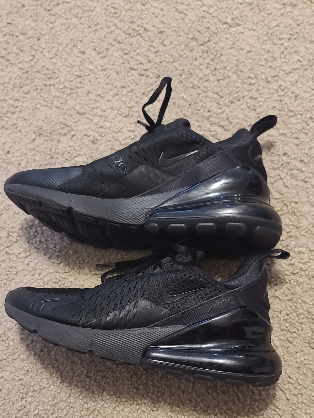 Boys 5Y, Nike Air Max 270 Black Shoes - BQ5776-001